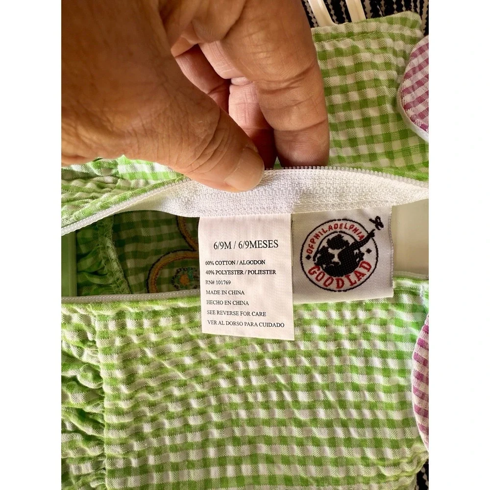 VTG Good Lad of Philadelphia Dress Girls 6/9 Mos Gingham Embroidered Butterfly - Picture 6 of 6